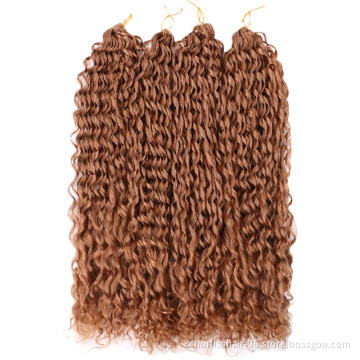 First Quality Long Ombre Color Deep Water Wave Loose Curly Bundles Synthetic Hair Braids Pre-looped Crochet Hair French Curls
